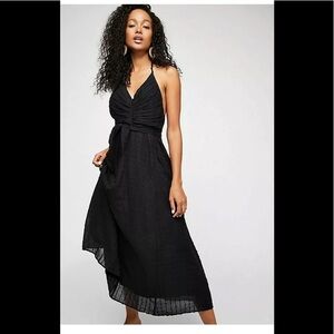 Anthropologie FP Black Donna Maxi dress Lg halter